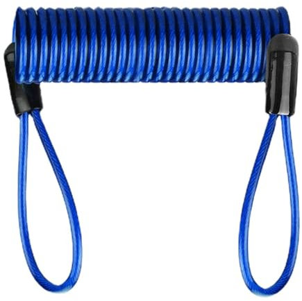 Cavo promemoria serratura – Corda di memoria a molla | Cavo di sicurezza in acciaio di sicurezza antifurto per scooter, moto, bagagli, caschi, lucchetto, nero