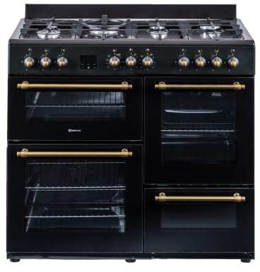 SOLTHERMIC RANGE3NHOR COCINA 3 HORNOS NEGRA RÚSTICA PROFESIONAL / 7 FUEGOS GAS / 3 HORNOS/TEMPORIZADOR Y TURBO/ENTREGA A DOMICILIO Y RETIRADA DEL USADO GRATIS