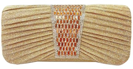 LQSCJS Dam kvällsväska guld, clutch dam kvällsväska elegant clutch brudväska kedjeväska elegant aftonväska clutchs för bröllop, fest, bankett, guld