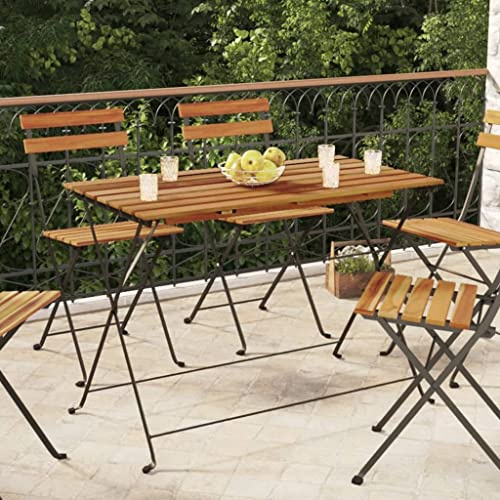GCHDHAPB Utomhus utomhusbord – fällbart bistrobord 100 x 54 x 71 cm massivt trä akacia och stål