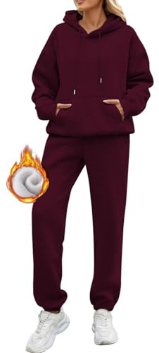 2026 Chandal Mujer Invierno Polar Oversized Chándal Completo 2 Piezas Manga Larga Sudadera con Capucha y Pantalón Conjunto Dos Piezas Conjuntos Deportivos Fitness Jogging Ropa Deportiva Sweatshirt