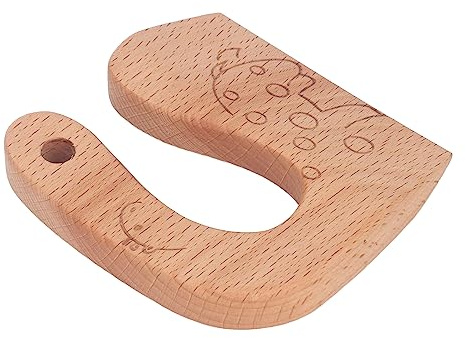 SPYMINNPOO Couteau en Bois pour Enfants, Conception Ergonomique, Jouet de Cuisine en Bois Véritable pour Enfants âgés de 2 à 8 Ans, Idéal pour S'amuser en Famille (Girafe)