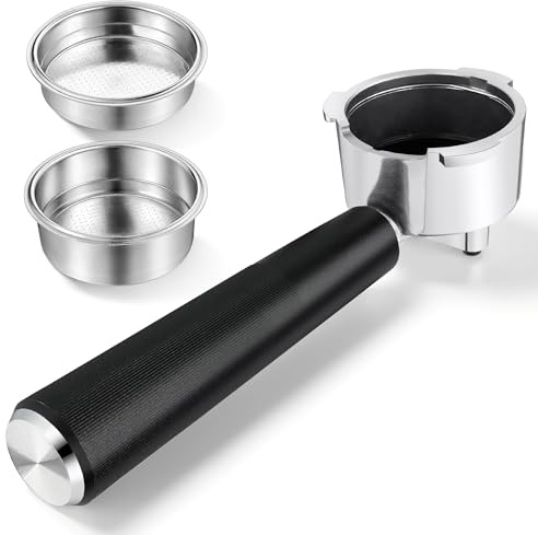 51mm Portafilter Set for only De’Longhi EM450M Classic Espresso Machine, 3 Ears Portafilter with 2 Pressurized Stainless Steel Filter Baskets (1-Cup Filter and 2-Cups Filter)