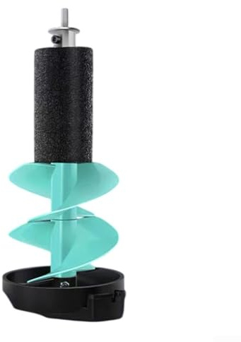 Broca de taladro de hielo diseñada para pesca en hielo de 6 pulgadas de diámetro de corte con montaje de tubo flotante, carcasa de nailon, eje de aleación de aluminio (azul)