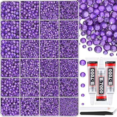 Bedazzle Kit harts regnbåge strass, 3 mm flerfärgade platta stenar med smyckeslim, flerfärgade kristaller för gör-det-själv-hantverk, telefonfodral, nagelkonst dekoration skor ansikte (stil-14, 3/4/5