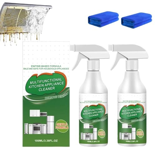 Detergente Schiumogeno Enzimatico Multiuso, Potente Spray Sgrassante Per Cucina, sgrassatore e smacchiatore per sporco ostinato, versatile, per la casa, forno, fornelli, cappa (2pcs)