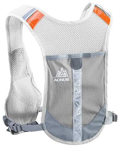 TRIWONDER Laufrucksack, Leichter Trinkrucksack, Trailrunning Rucksack, Trinkweste für Laufen Marathon Sport (Grau - Nur Weste)