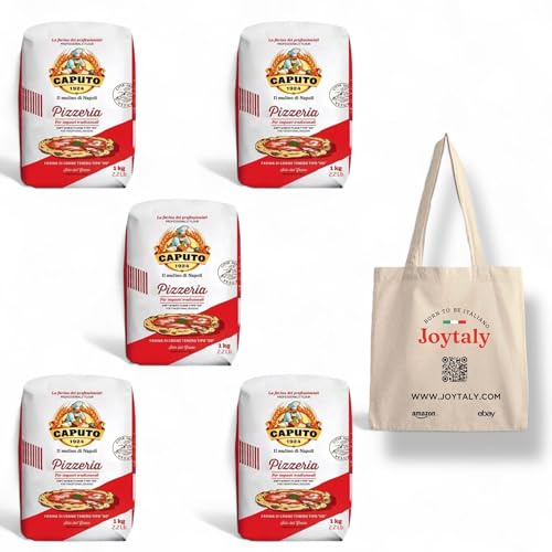 5x Caputo - Pizzeria Farina Italiana Premium Tipo 000 - Confezione da 1 kg +Joytaly bag