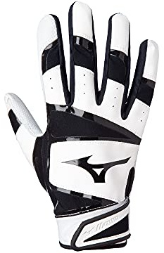 Mizuno B-303 Baseball-Schlaghandschuh, für Erwachsene, Weiß/Schwarz, Größe M