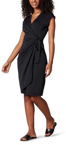 Amazon Essentials Women's Classic Cap Sleeve Wrap Dress (Available in Plus Sizes)