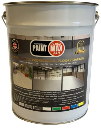 PaintMax Industrial PU350 Polyurethane Concrete Floor Paint Coating (Black, 10 Litre)