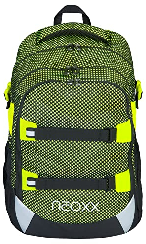 eoxx Active Schulrucksack I Schulranzen für die weiterführende Schule I Ergonomischer Rucksack für Jungen und Mädchen I Tornister (All about Neon)