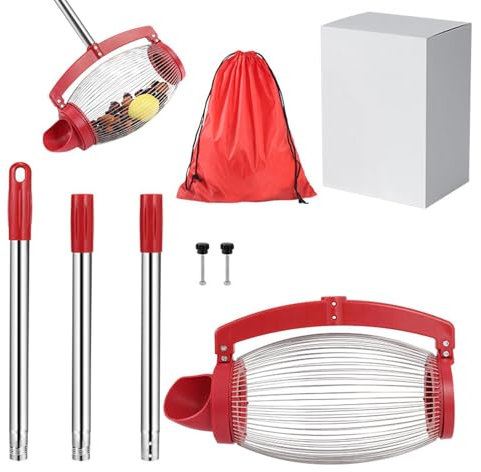 Generisch Nusssammler Rollsammler | Apfelsammler Obstsammler Nusssammler Mit Seitlicher Öffnung Und Verstellbarem Langem Griff Walnuss Sammler Obstsammler Ball Picker Hickory-Nüssen, Golfbällen