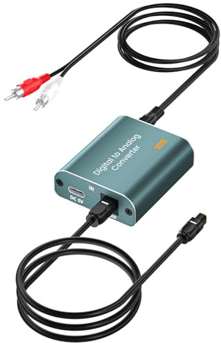 192KHz DAC Convertitore Audio Digitale Analogico,Convertitore Coaxial Toslink Ottico SPDIF Coaxial Toslink SPDIF a L/R Jack 3.5mm,Convertitore ottico RCA per Blu Ray DVD Sky HD XBox HDTV