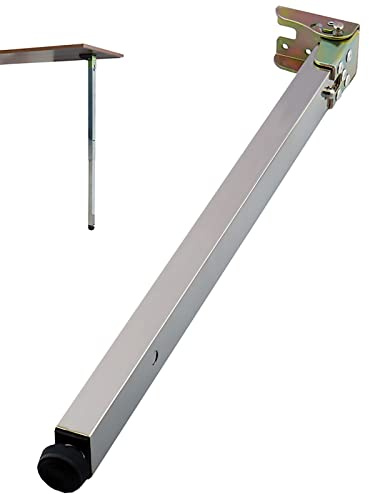Gambe pieghevoli regolabili in acciaio inox per mobili, gambe quadrate telescopiche per tavolo, piedi di supporto 50-130 cm, pieghevoli con barra di sollevamento per panca (altezza: 110 cm)
