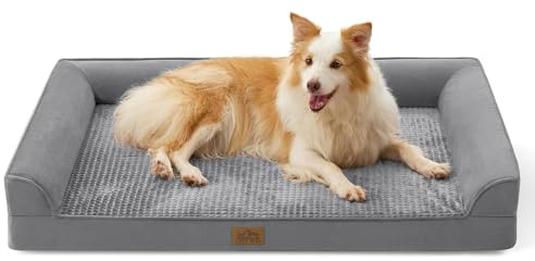Orthopädisches Hundebett für große Hunde, waschbares Hundesofa, groß, stützendes Schaumstoff-Haustier-Couch-Bett mit abnehmbarem, waschbarem Bezug, wasserdichtem Futter und rutschfester Unterseite