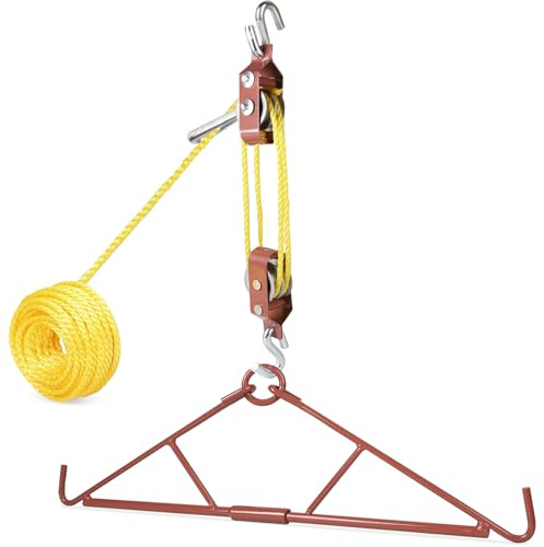 SWAWIS Puntal para Caza con Polea, Suspensión de Presa y Ayuda para el Despiece Capacidad 300KG Cable 12M