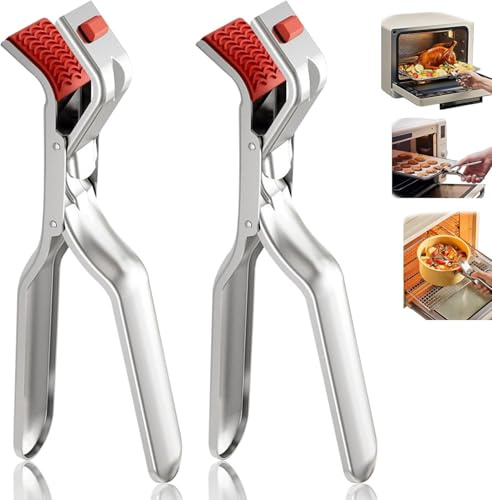 2026 Upgrade Anti-Scald Bowl Holder Clip for Kitchen, for Air Fryer, Hot Bowl Dish Plate Gripper Pot Dish Pan Clips Tongs Clamp Holder, Silicone Anti-Scalding Hot Plate Tongs Bowl Clips (2Pcs)