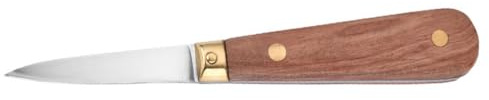 Toyvian Cuchillo para Ostras de Acero Inoxidable Mango de Madera Plata, Fácil de Usar y Limpiar, Adecuado para Mariscos en Hogar y Hotel