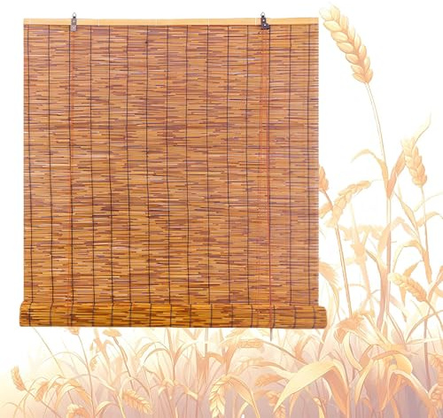 Store Bambou Exterieur pour Terrasse, Store Enrouleur Bambou Imperméables, Rideau De Roseau pour Fenêtres, Stores Romains en Bambou Imperméables pour Jardin Balcon(W80*H150cm)