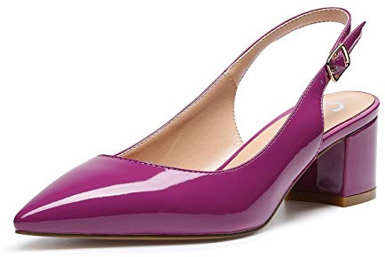 Castamere Zapatos de tacón Clásicos Zapatos Mujer Tacón Fiesta Sandalias de Tacón Bajo para Mujer 5 CM Charol Morado EU 41