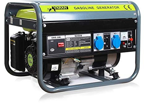 Varan Motors 92509 - Generador de gasolina (2200 W, 2 x 230 V, 1 generador eléctrico de 12 V)