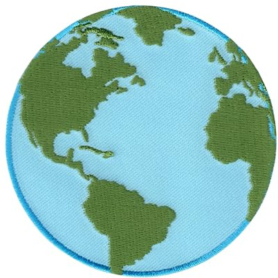 PatchMommy Erde Aufnäher zum Aufbügeln – Hochwertig Bestickt, Waschbar – 9 x 9 cm – Für Jacken & Rucksäcke