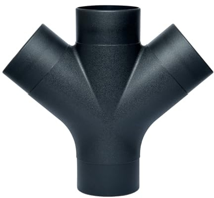 POWERTEC 70275 3-Way Dust Collection Fitting w/Y Shaped Design for 4 in Hose & Cuff