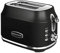 Rangemaster RMCL2S201BK Classic Black 1kW 2 Slice Toaster with Defrost, Cancel & Reheat Functions, Removable Crumb Tray & 6 Power Levels with 2 Year Guarantee