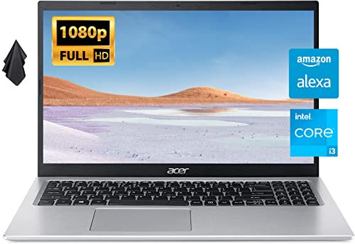 Laptop Acer Aspire 5 Slim 2022, pantalla IPS FHD de 15.6 pulgadas, procesador Intel Core i3-1115G4 de 11ª generación (Beats Ryzen 3 3250U), WiFi 6, Amazon Alexa, Windows 11 Home en modo S (20 GB de