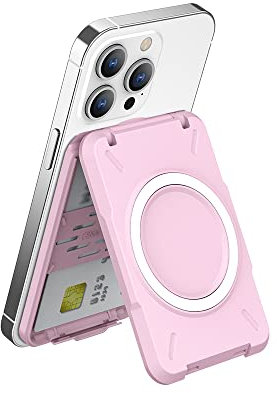 PROfezzion Porte-Cartes avec MagSafe, Double Face Magnétique Portefeuille Coque Rigide Wallet pour iPhone 17 16 15 14 13 Pro Max Coque MagSafe & Tous Les Téléphones, Blocage RFID, Maintien 4 Cartes