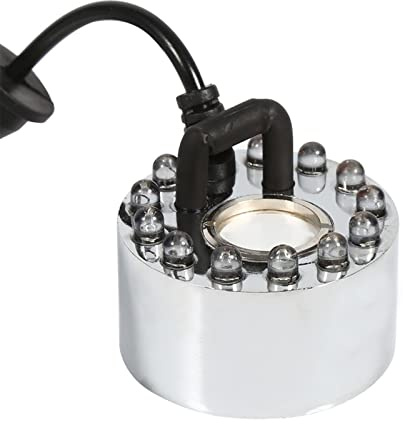 Jeffergarden Nebulizzatore d'Acqua con 12 LED Multicolore, 24V Atomizzatore per Fontane, Giardini e Laghetti