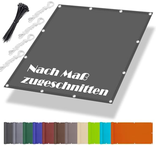 Wintergarten Beschattung Innen 2.5x3.5M, Schattentuch mit ösen, Schattierungsnetz inkl Befestigungsseile, UV-Schutz, Wetterfest für Garten Terrasse Balkon, Dunkelgrau