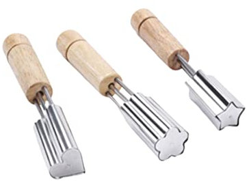 DECHOUS 3 Piezas Cortador De Pasteles Fondant Cortadores De Forma De Flor Vegetal Cortador De Estampado De Flores Cortadores De Galletas De Flores Molde De Impresión Manteca De Madera