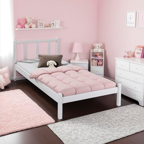 Inter Link - Letto Fredy - Telaio del letto moderno - Senza rete a doghe - Laccato bianco - 90 x 200 cm