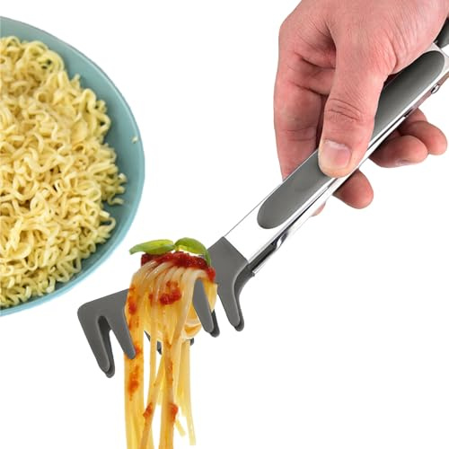 Pinzas De Espaguetis - Pinzas De Punta De Silicona Para Servir Alimentos, 10 Pulgadas Clip De Alimentos De Pinzas De Espaguetis Fácil De Usar Para Espagueti, Fideos, Pasta, Ensalada, Barba De Barba