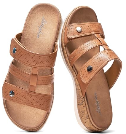 Littleplum Sandales pour femme - Sandales de plage Mules confortables pour l'été - Avec boucle réglable Sandales Orthopédiques