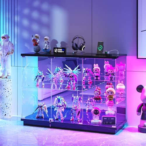 5 Niveles Vitrina con Iluminación RGB y Sensores Inteligentes para Salón