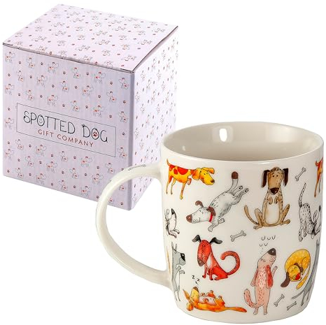 SPOTTED DOG GIFT COMPANY - Kaffeetasse mit Hunde-Motiven - Geschenk für Hundeliebhaber und Hundebesitzer