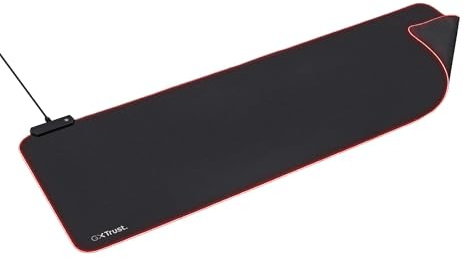 Trust Gaming GXT 764 Glide-Flex RGB Mauspad XXL, 930x300 mm, Gaming Mousepad mit LED Beleuchtung, rutschfeste Gummiunterseite, Große Schreibtischunterlage, USB-betrieben, Desk Mat - Schwarz