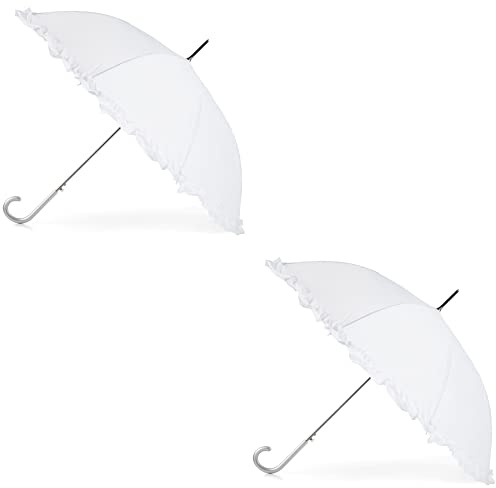 totes Women's Auto Open Ruffle Stick Umbrella 2 pack