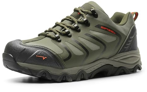 NORTIV 8 Scarpe da Escursionismo Uomo Trekking Arrampicata Sportive All'aperto Impermeabili Traspiranti Sneakers,Size 47,Esercito/Verde/Nero/Arancione,160448_Low-E
