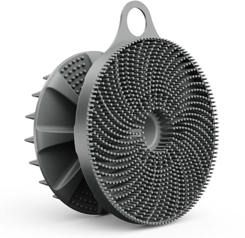 BEAUTAIL 2 in 1 Shower Brush, Silicone Body Scrubber & Scalp Massager