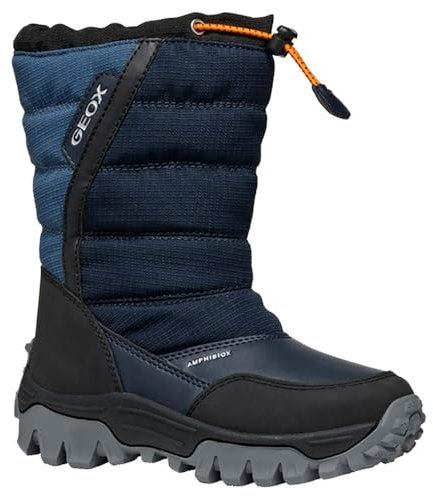 Geox J Himalaya Boy B ABX Snow Boot, Navy/LT Blue, 32 EU