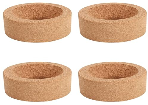 4PCS 100mm Flask Cork Laboratory Experimental Support, Cork Support Container Bottom Flask Stand, Popular Cork Support, Hip Flask Holder Cork Ring Stand, Round Bottom Wooden Supplies Cork Flasks