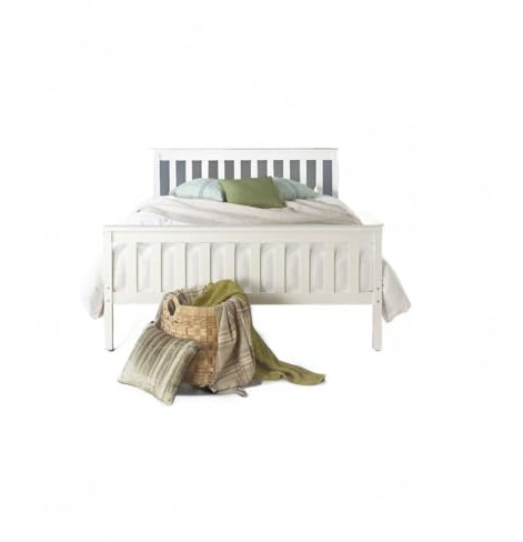 Aspire Beds Atlantic Massives zeitloses weißes Holzbett - Elegant im Shaker-Design, Hochwertige Materialien, Einfache Montage, Vielseitig, Robust