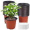 Anzuchttöpfe, 100 Stück Plastikblumentöpfe, 10CM Seed Kultivieren Blumentopf mit 100 Stück Wasserdichten Kunststoff-Pflanzanhängern, Pflanzbehälter für Setzlinge, Gemüse, Sukkulenten, Braun
