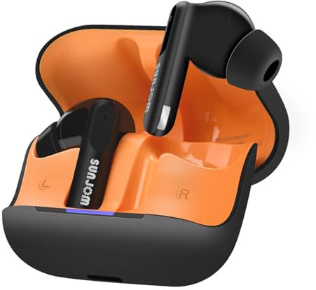 SUNJOM Cuffie Bluetooth Cancellazione Rumore ANC Auricolari Noise Cancelling Con 6 ENC Mic Hi-Fi Stereo Bassi Profondi 30 Ore Cuffie Wireless in Ear Senza Fili per Android, iOS (Nero)