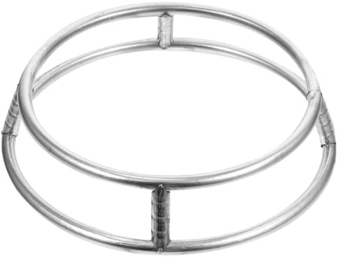 MUCKLILY Round Pot Stand Double Layer Wok Rack for Electric Stove Anti-Slip Steel Pot Ring with Open Hollow Design Round Wok Base for Cookware Cooling and Stable Kitchen Support