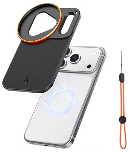 K&F CONCEPT Adaptateur de Support de Filtre à Lentille Magnétique Double Face, Compatible avec iPhone 17 Pro Max et Filtres à Filetage 58mm, Accessoires de Téléphone(Filtre Non Inclus)